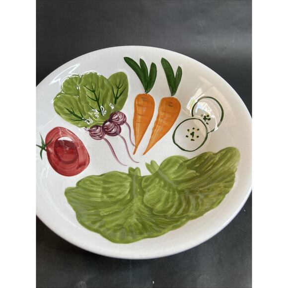 VTG Hand Painted Vegetable/Salad Bowl Ironstone Los Angeles Made In USA 10 Inch - Picture 7 of 9